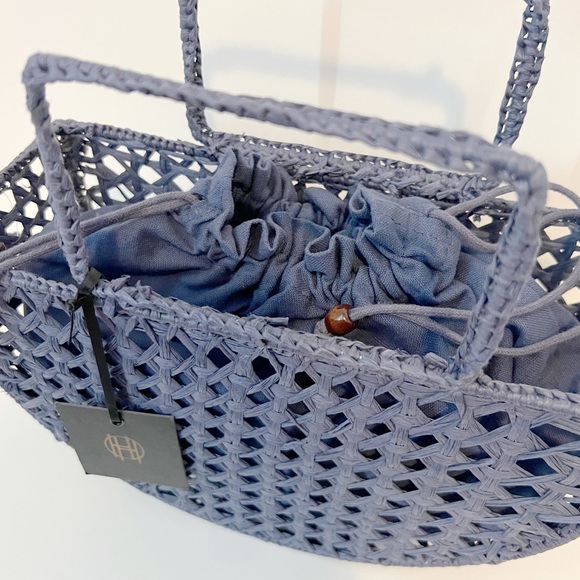 NWT • Revolve x House of Harlow 1960 Woven Raffia Bag - Picture 7 of 11
